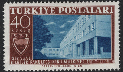 SCG8122 - Turkey 1959 – 100th Anniversary of the Faculty of Political Sciences, Ankara