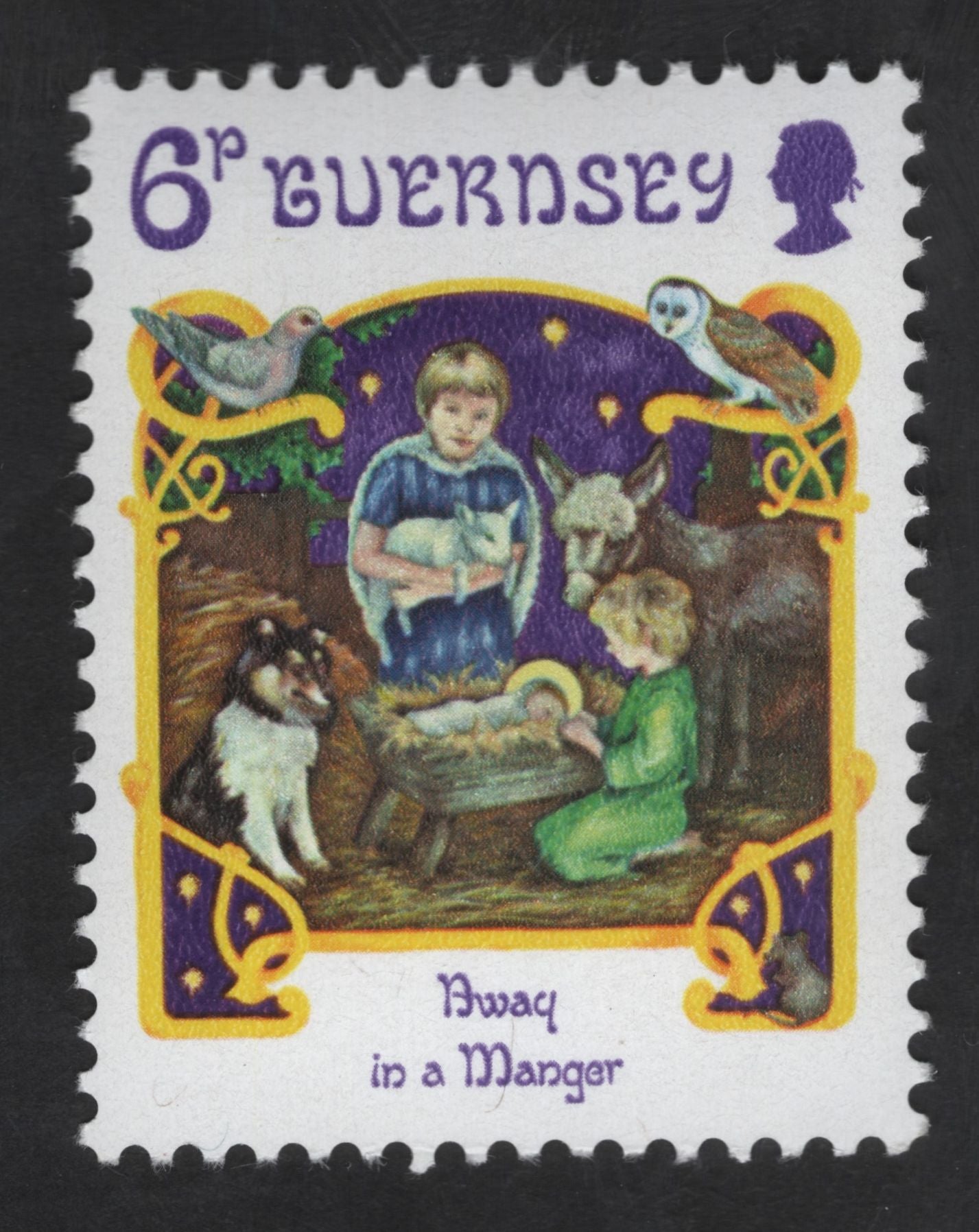 SCG13262 - Guernsey 6p “Away in a Manger” Christmas Nativity Stamp