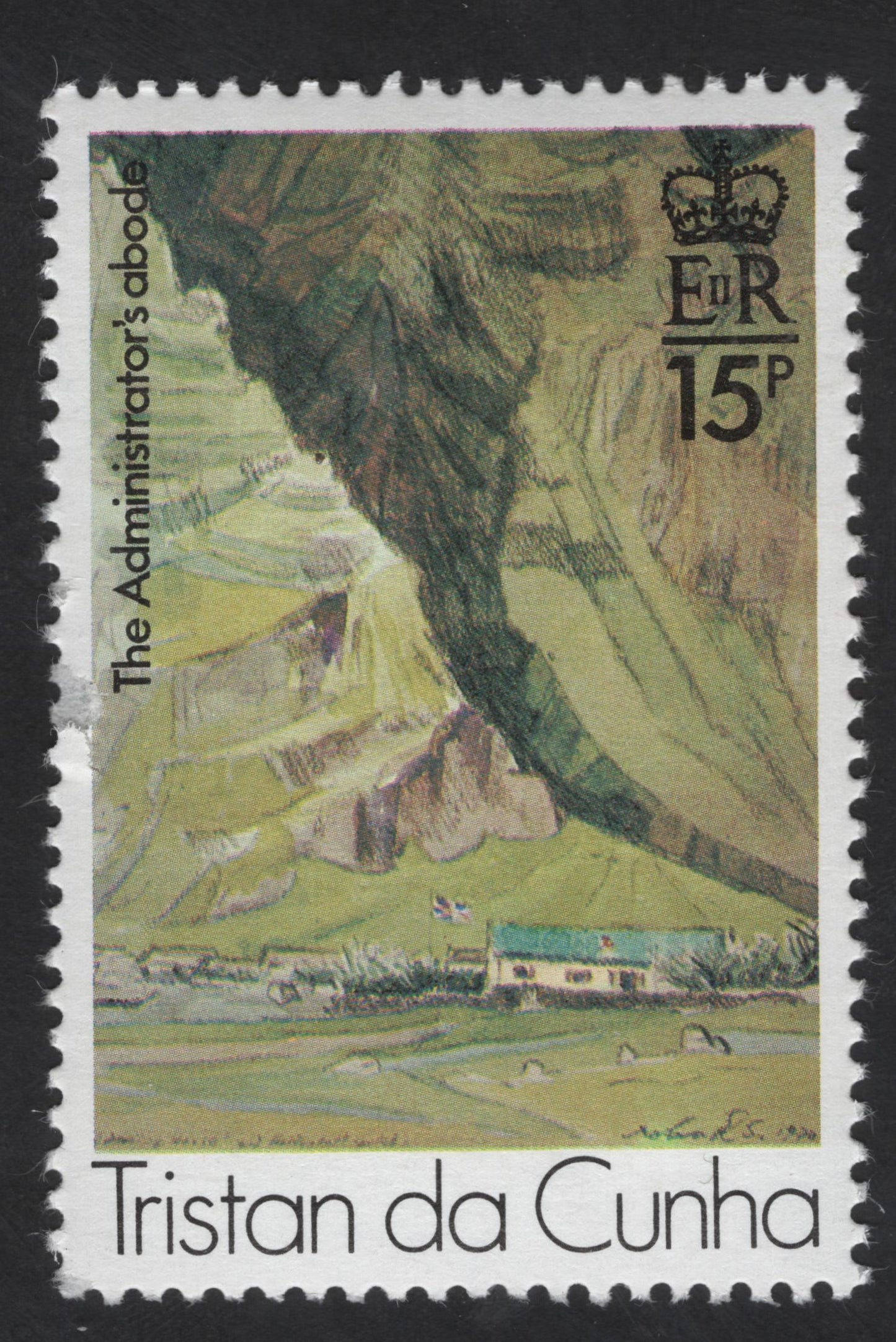 SCG13265 - Tristan da Cunha 15p – The Administrator’s Abode Scenic Stamp