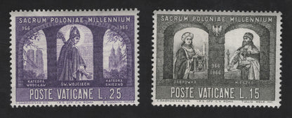 SCG13478 - Vatican City 1966 Sacrum Poloniae Millennium – St. Wojciech, Mieszko I & Dąbrówka Stamp Set