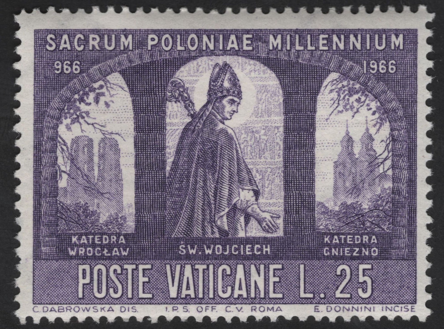 SCG13478 - Vatican City 1966 Sacrum Poloniae Millennium – St. Wojciech, Mieszko I & Dąbrówka Stamp Set
