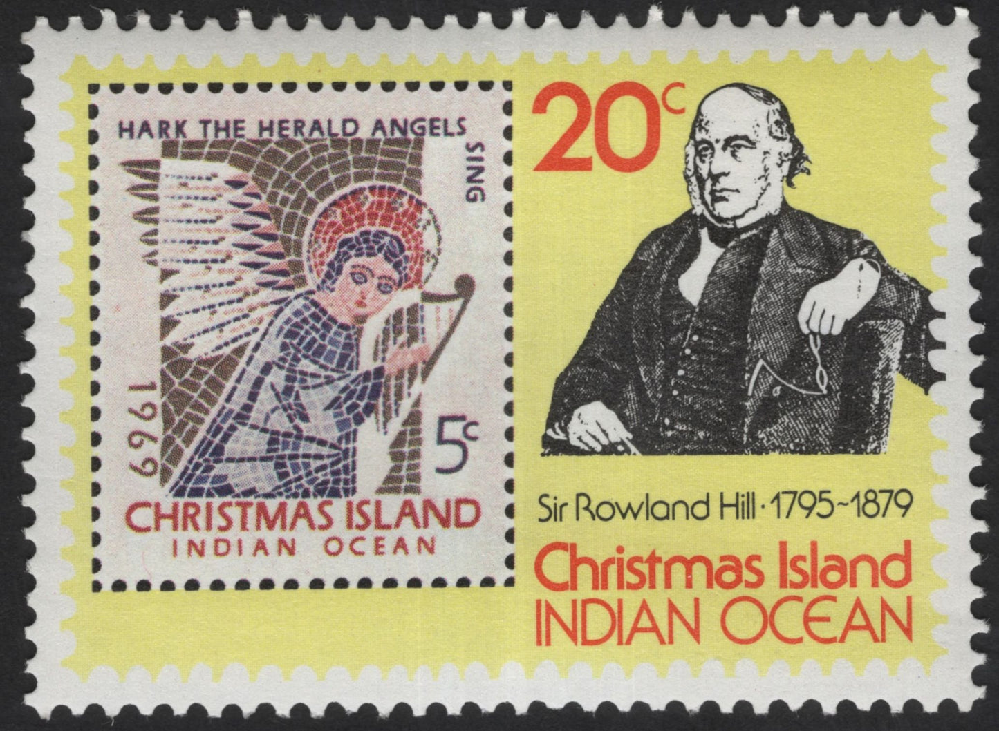 SCG13484 - Christmas Island Stamp-on-Stamp Series Featuring Sir Rowland Hill
