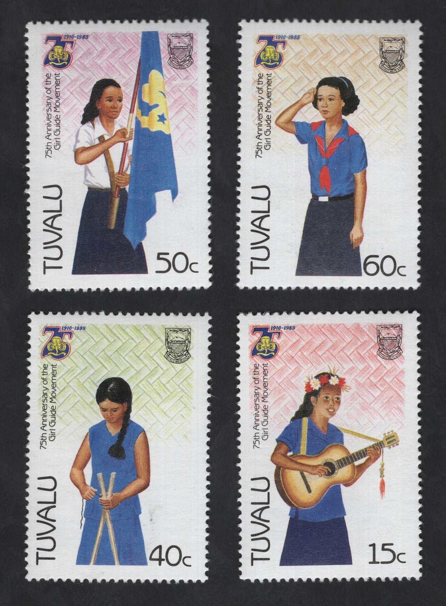 SCG13485 - Tuvalu 1985 – 75th Anniversary of the Girl Guide Movement Stamp Set