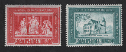 SCG13488 - Vatican City 1964 Cardinal Nicholas of Cusa Memorial Stamp Pair