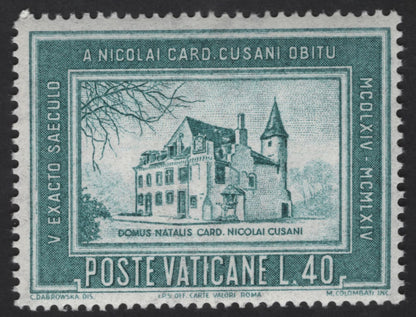 SCG13488 - Vatican City 1964 Cardinal Nicholas of Cusa Memorial Stamp Pair