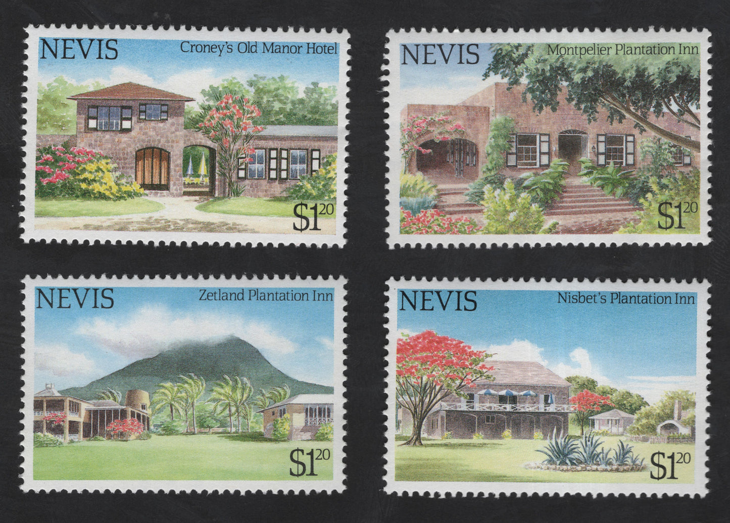 SCG13492 - Nevis Historic Plantation Inns & Hotels Stamp Set