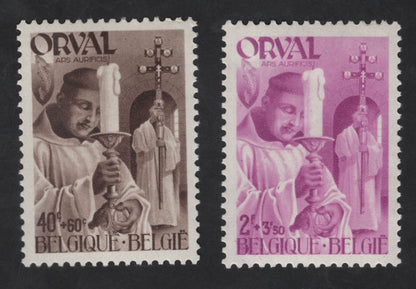 SCG13493 - Belgium Orval Abbey Monastic Art Semi-Postal Stamp Pair