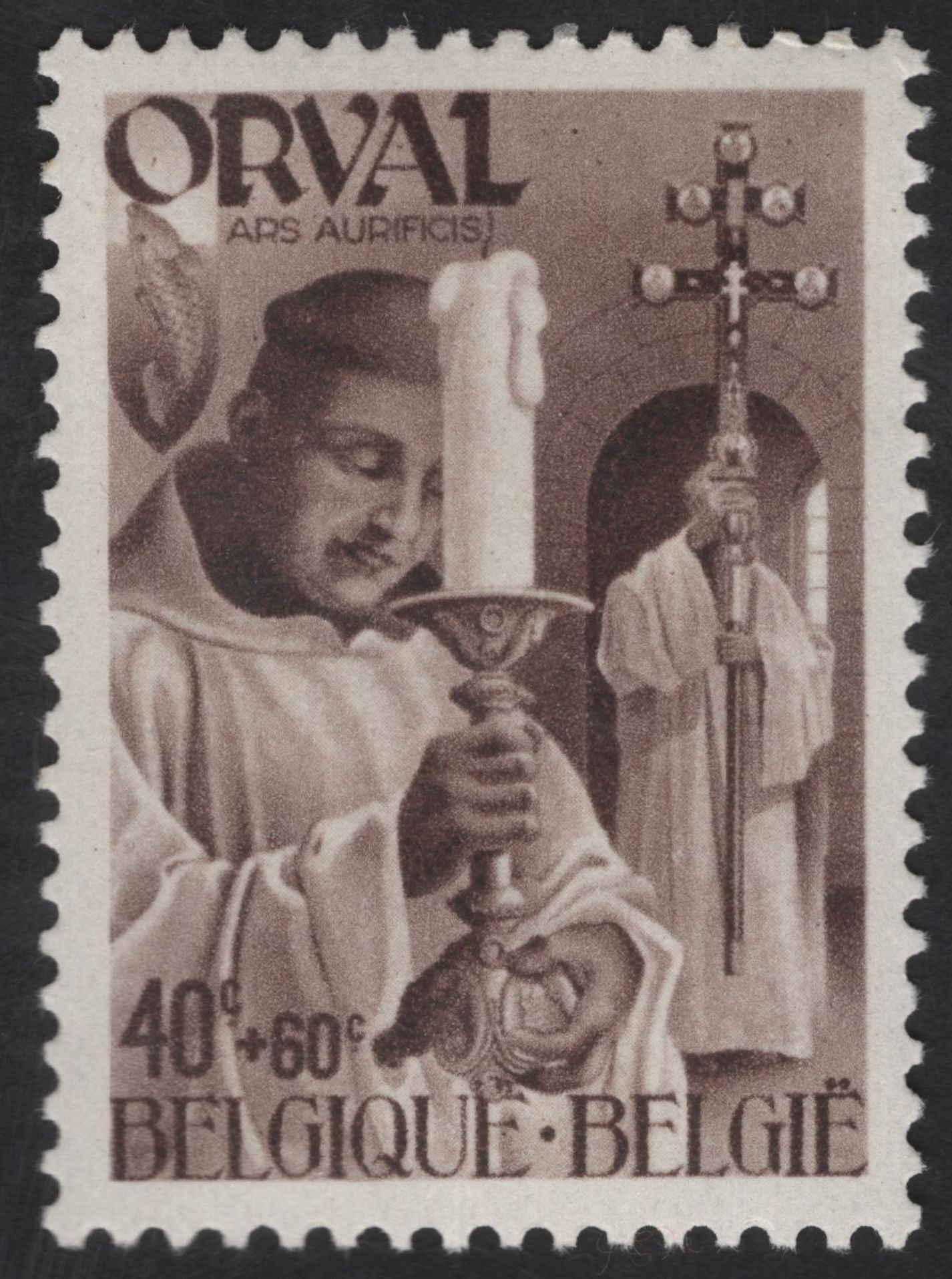 SCG13493 - Belgium Orval Abbey Monastic Art Semi-Postal Stamp Pair