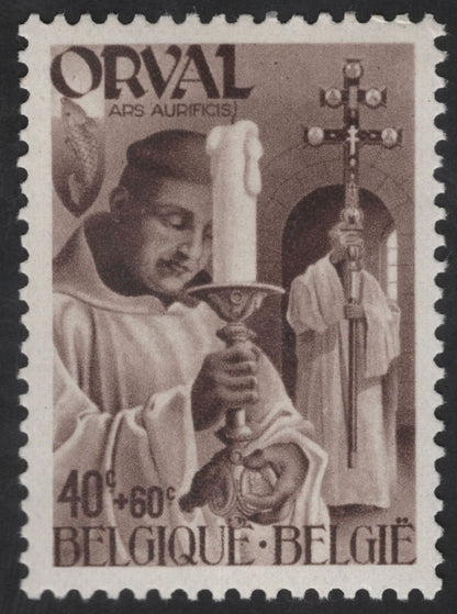 SCG13493 - Belgium Orval Abbey Monastic Art Semi-Postal Stamp Pair