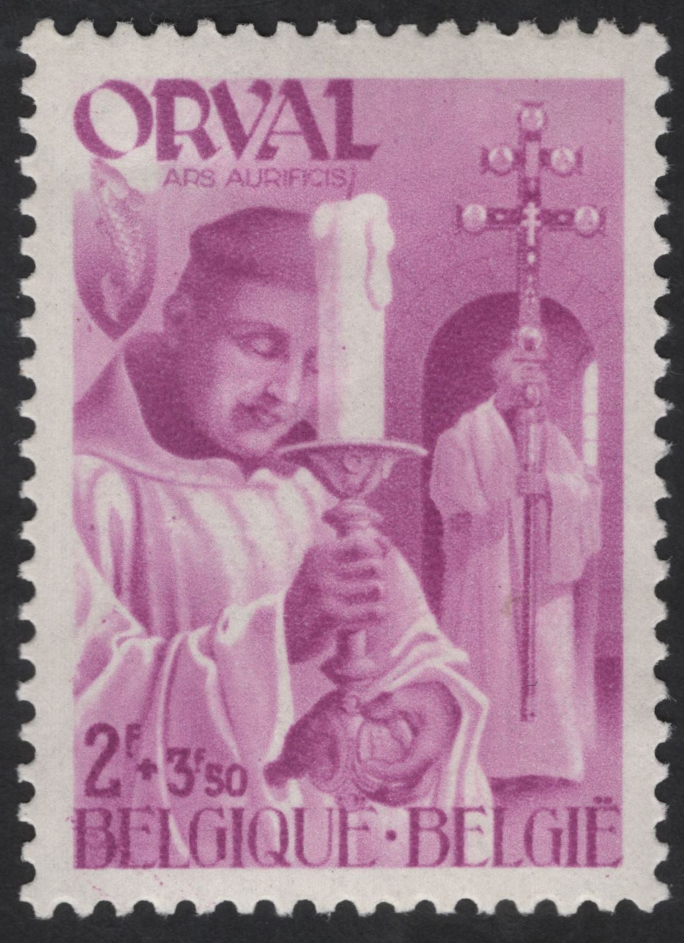SCG13493 - Belgium Orval Abbey Monastic Art Semi-Postal Stamp Pair