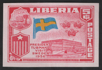 SCG13494 - Liberia 1956 Airmail Stamps – President Tubman’s European Visit Commemorative Set