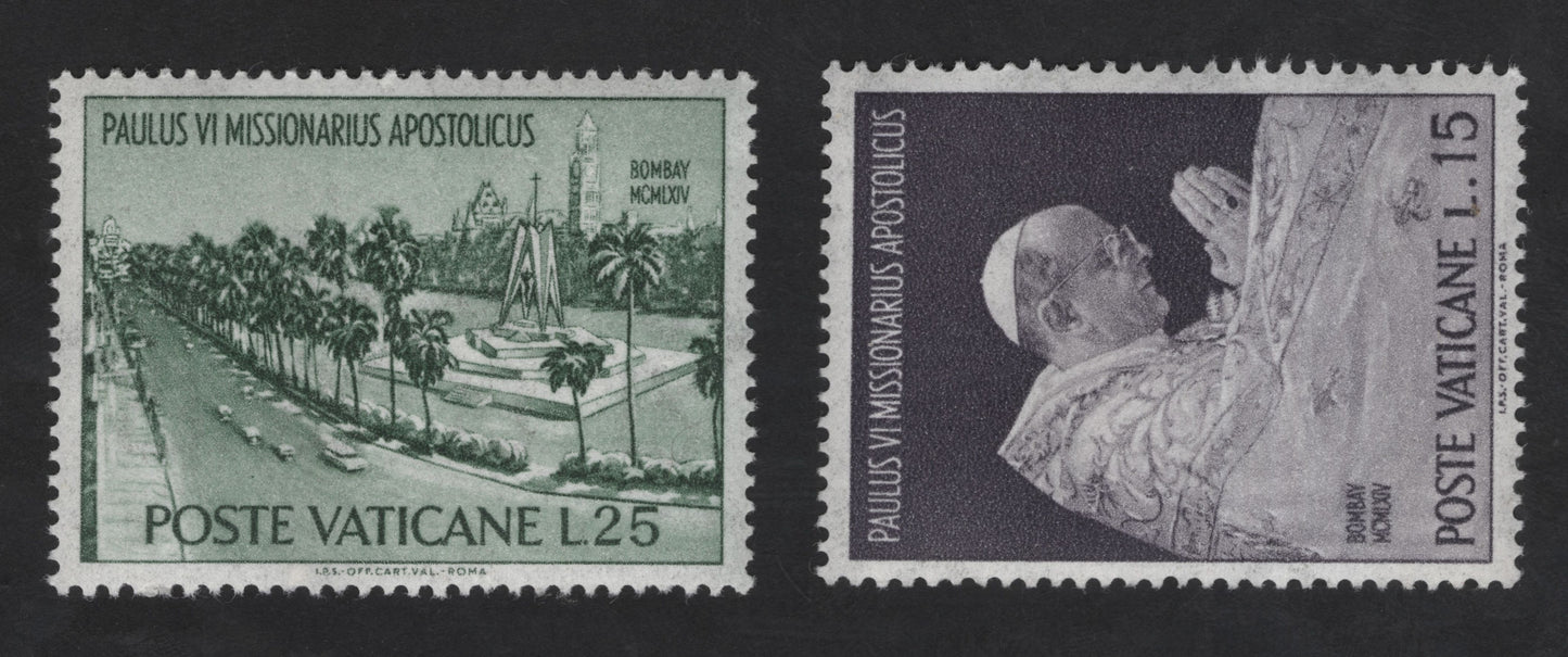 SCG13490 - Vatican City 1964 – Pope Paul VI Missionary Apostolic Visit to Bombay Stamp Set