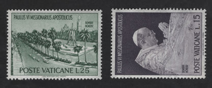 SCG13490 - Vatican City 1964 – Pope Paul VI Missionary Apostolic Visit to Bombay Stamp Set