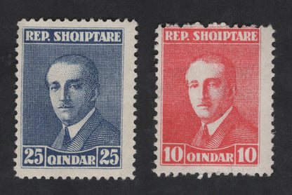 SCG13491 - Albania “Rep. Shqiptare” Portrait Definitive Stamps – 10 & 25 Qindar