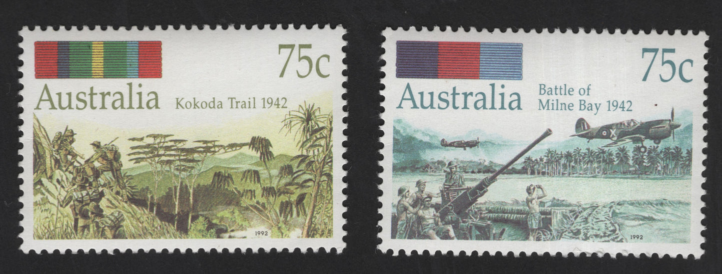 SCG13496 - Australia 1992 – Kokoda Trail & Battle of Milne Bay WWII Commemorative Stamps