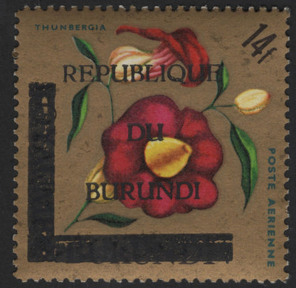 SCG13497 - Burundi 14f & 15f Botanical Airmail Stamps – African Wildflowers (Thunbergia & Schizoglossum)