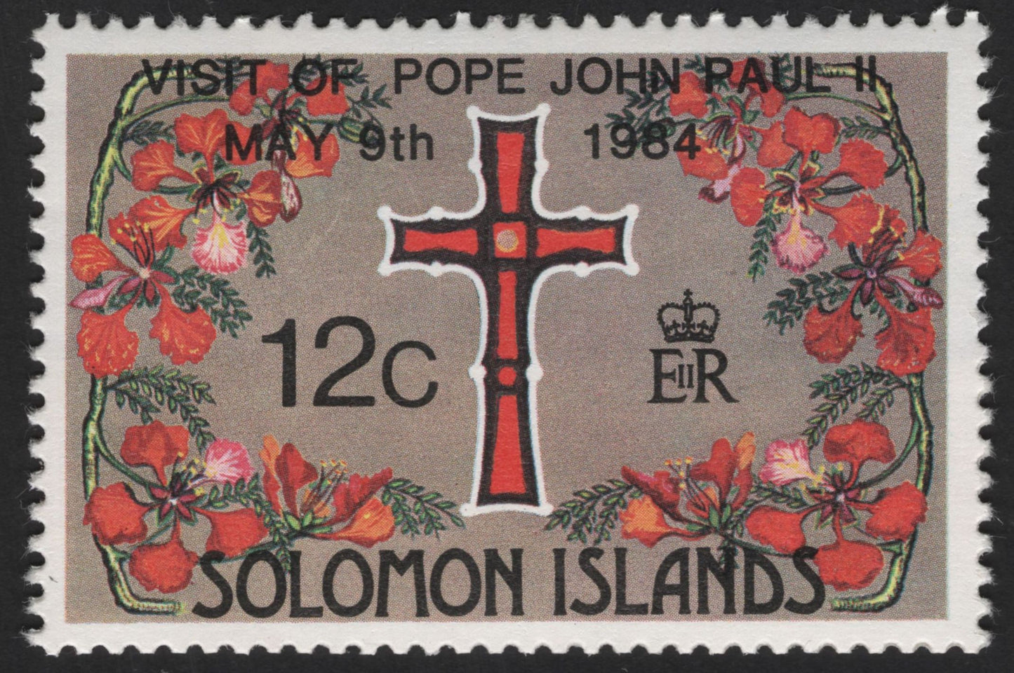 SCG13551 - Solomon Islands 1984 – Visit of Pope John Paul II Commemorative Stamps (12c & 50c)