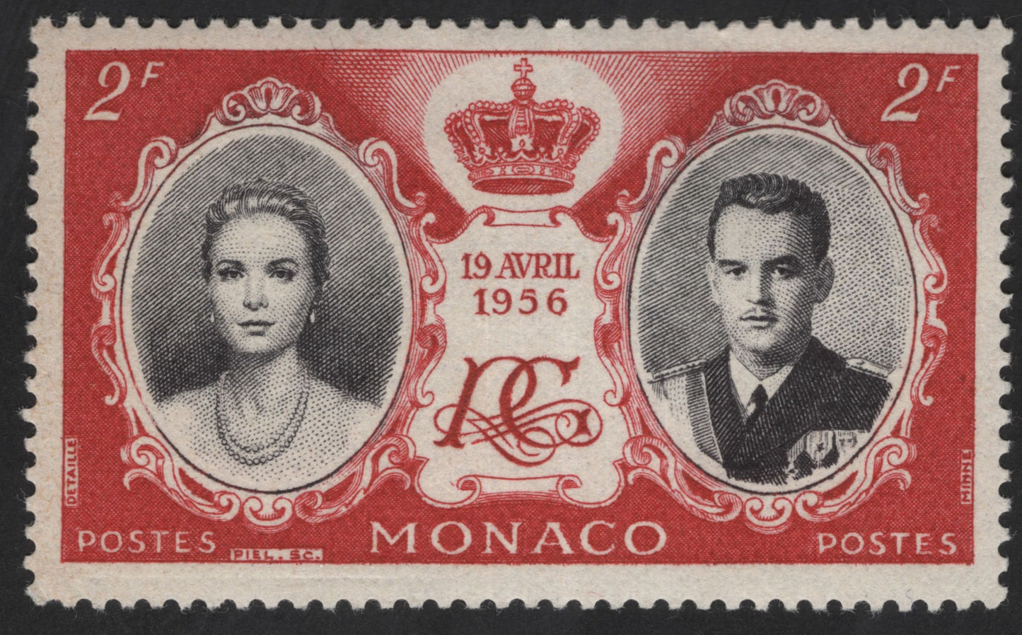 SCG13557 - Monaco 1956 Royal Wedding – Prince Rainier III and Grace Kelly Commemorative Stamps
