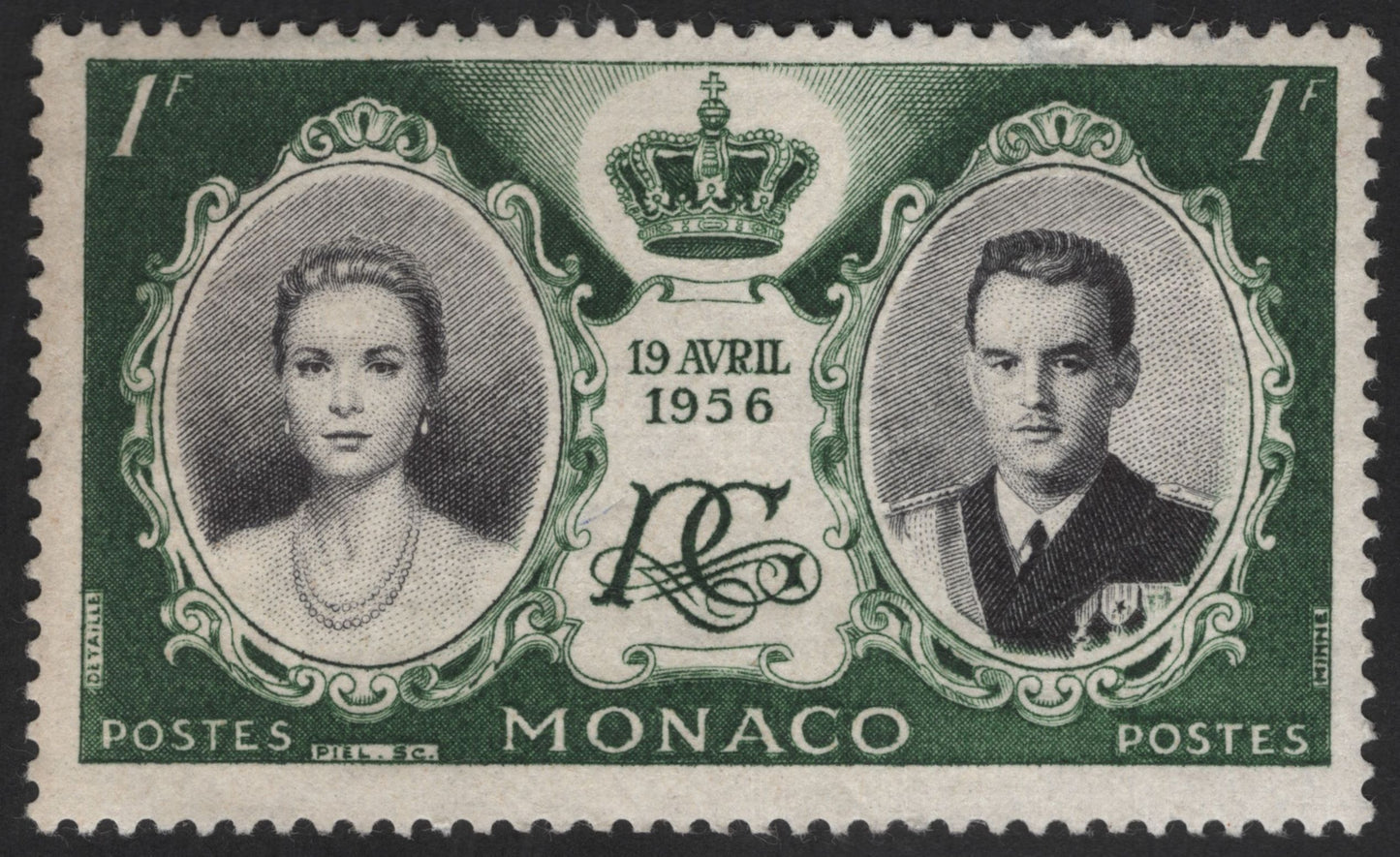 SCG13557 - Monaco 1956 Royal Wedding – Prince Rainier III and Grace Kelly Commemorative Stamps