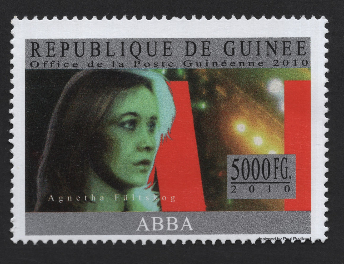 SCG13240 - Guinea 2010 – ABBA: Agnetha Fältskog 5000 FG Commemorative Stamp