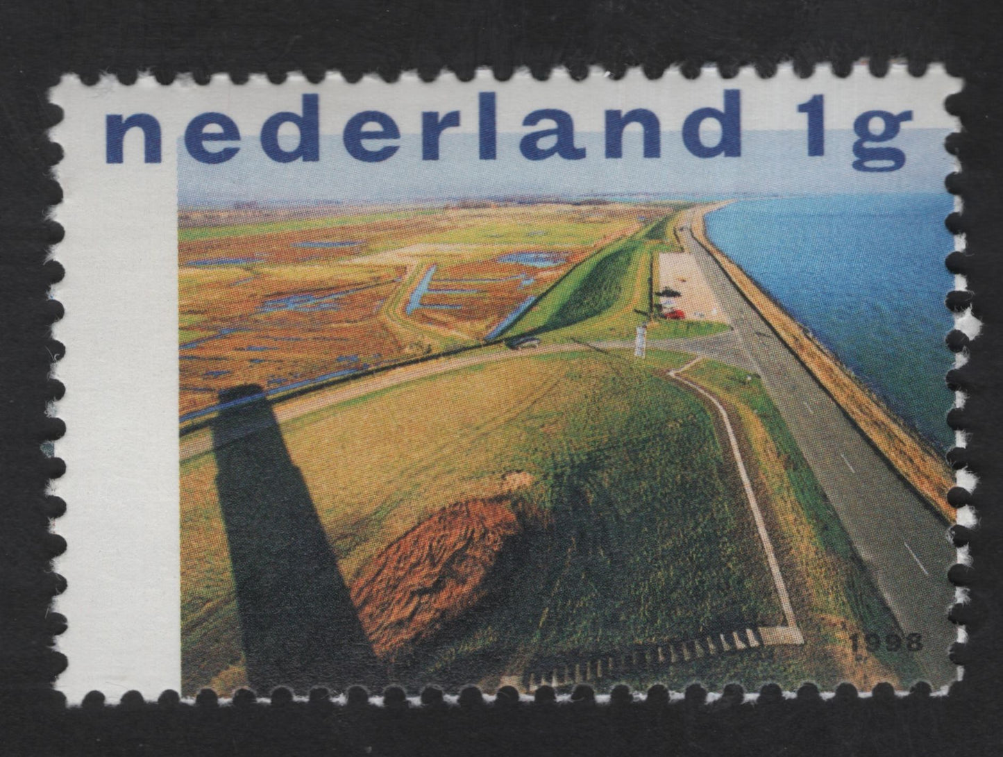 SCG13242 - Netherlands 1 Gulden Stamp – Dutch Dike Landscape (1998)