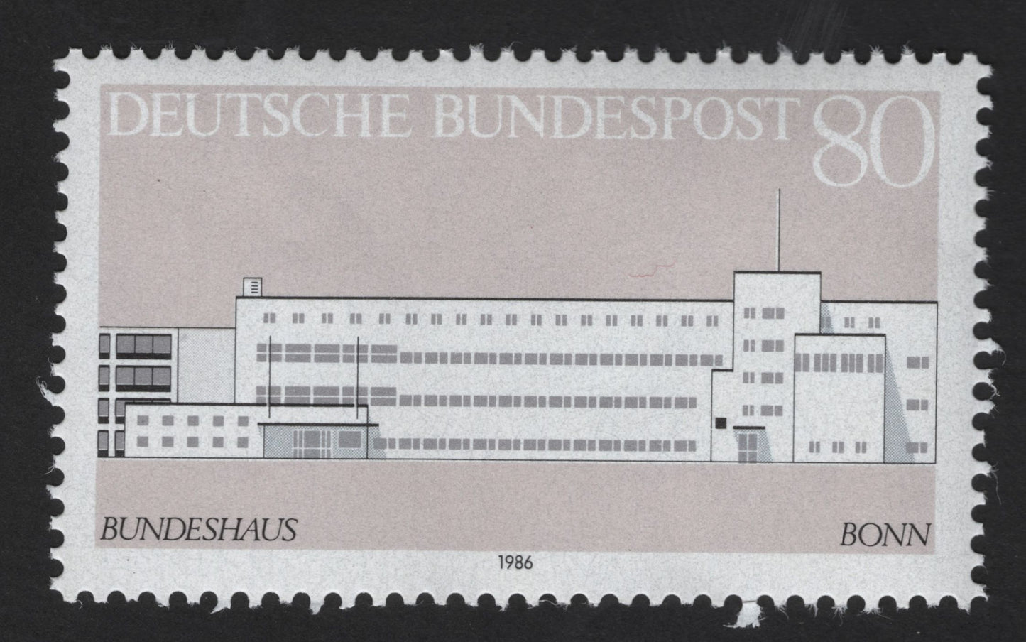 SCG13249 - Bundeshaus, Bonn – West Germany 80 Pfennig Stamp (1986)