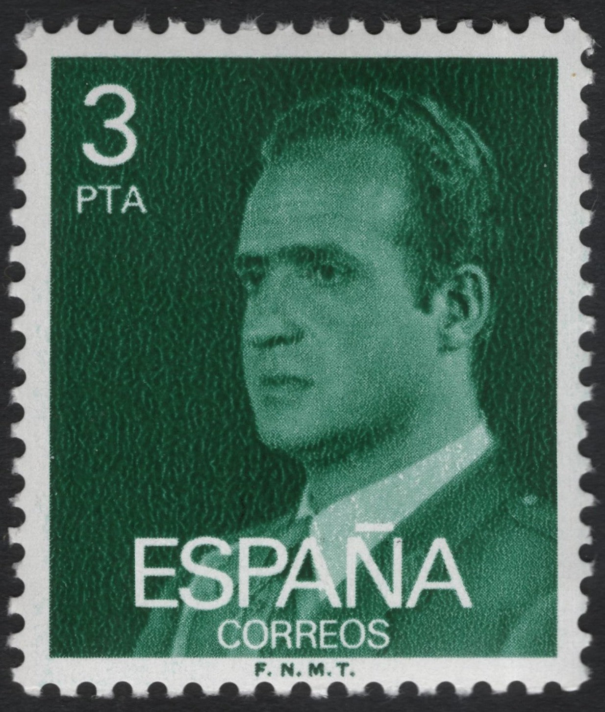 SCG11114 - Spain – General Franco Definitive, 3 Pesetas (Green), c. 1950s