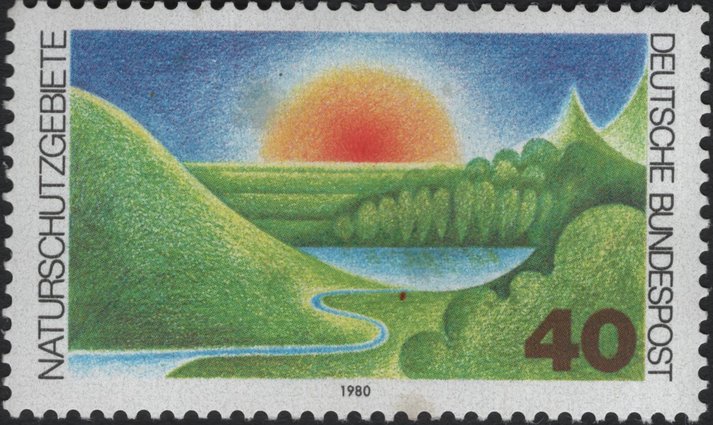 SCG11097 - Germany (West) 1980 – Nature Protection (Naturschutzgebiete) Landscape Stamp – 40 Pfennig
