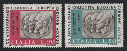 SCG10946 - Italy 1971 Europa CEPT – 20th Anniversary of the European Coal and Steel Community (ECSC) – Pair (L.50 & L.90)