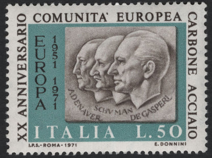 SCG10946 - Italy 1971 Europa CEPT – 20th Anniversary of the European Coal and Steel Community (ECSC) – Pair (L.50 & L.90)