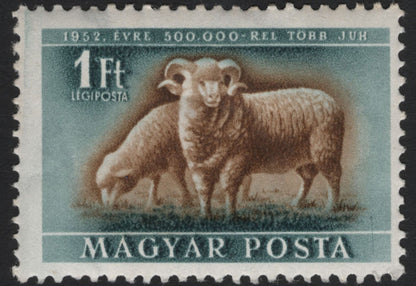 SCG10943 - Hungary 1952 Domestic Livestock – Sheep & Cattle Agricultural Stamps (Pair)