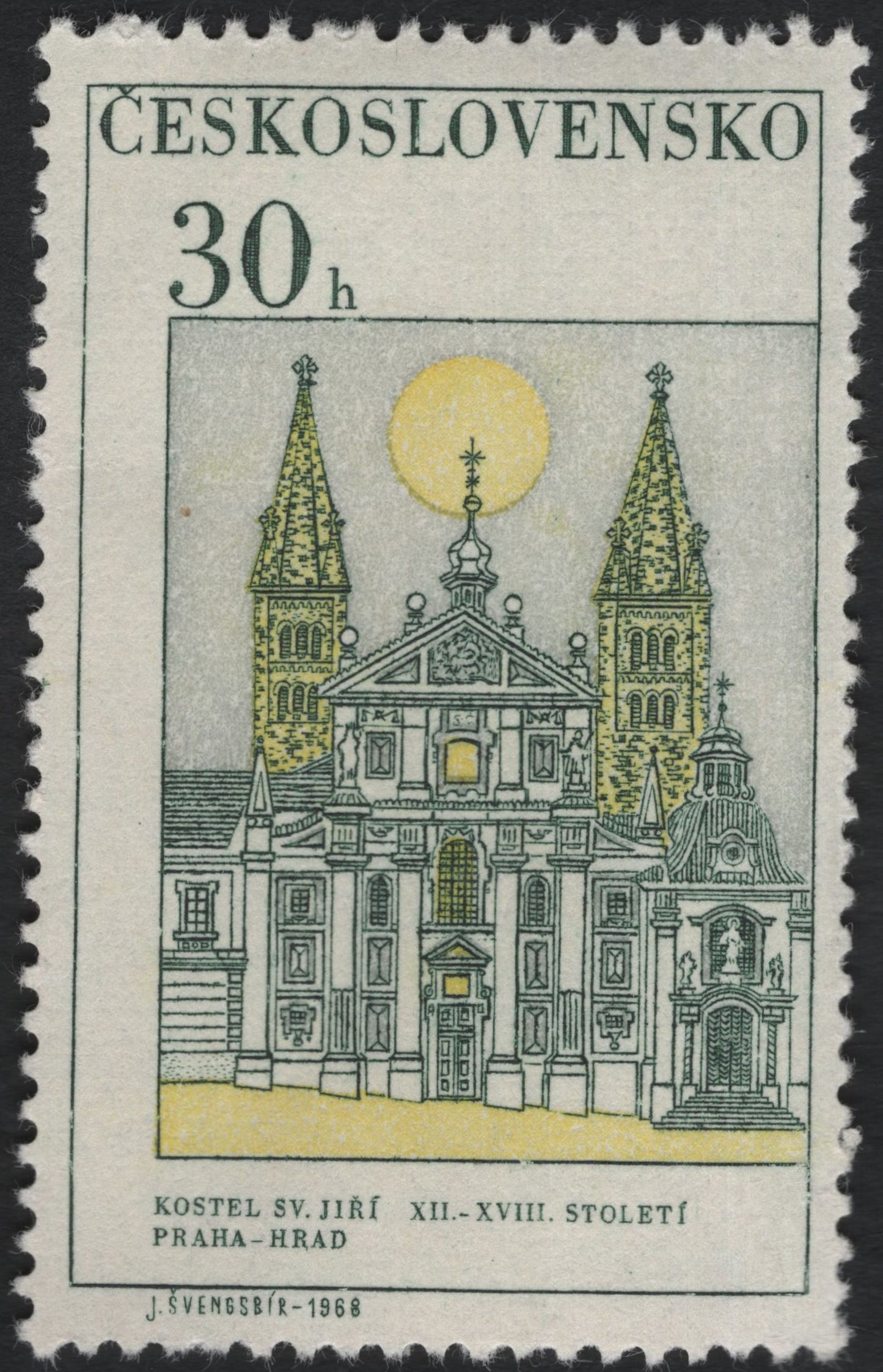 SCG10954 - Czechoslovakia 1968 – Prague Historic Monuments (30h & 60h) Pair
