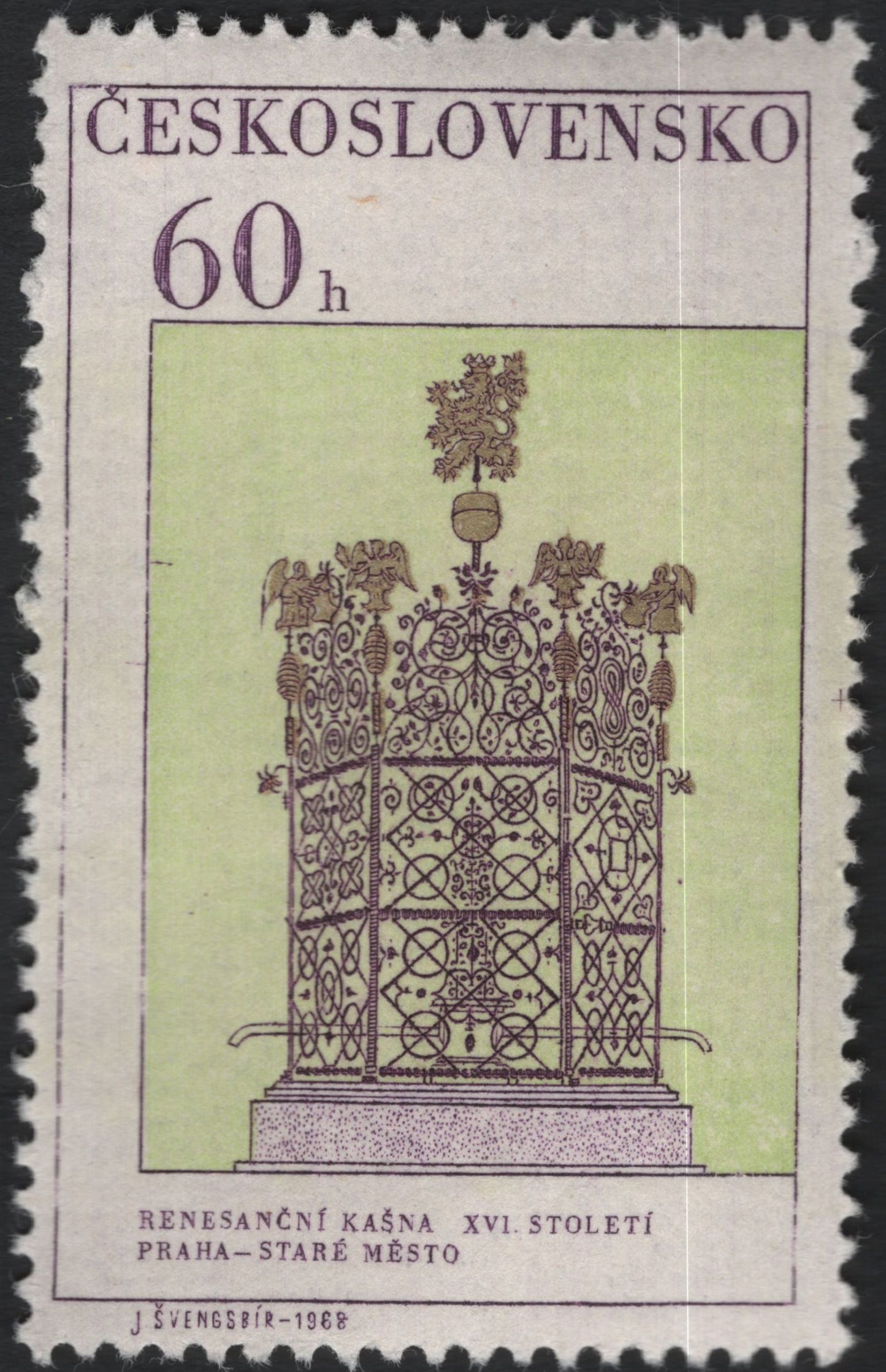 SCG10954 - Czechoslovakia 1968 – Prague Historic Monuments (30h & 60h) Pair