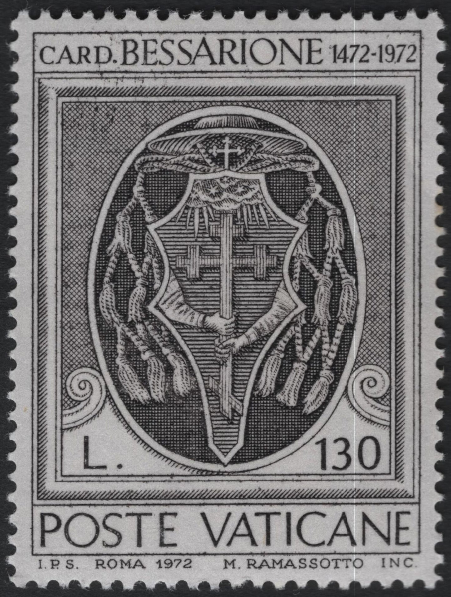 SCG10950 - Vatican City 1972 – Cardinal Bessarion Quincentenary Commemorative Stamp Set (3v)
