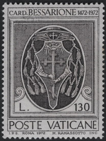 SCG10950 - Vatican City 1972 – Cardinal Bessarion Quincentenary Commemorative Stamp Set (3v)