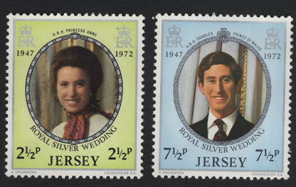 SCG10951 - Jersey 1972 Royal Silver Wedding – Princess Anne & Prince Charles Stamp Pair