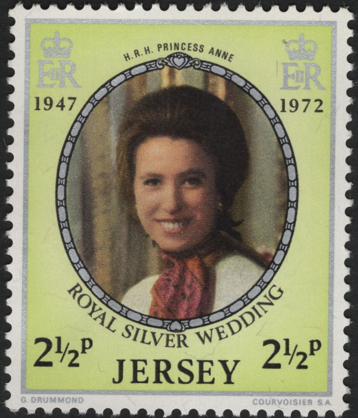 SCG10951 - Jersey 1972 Royal Silver Wedding – Princess Anne & Prince Charles Stamp Pair