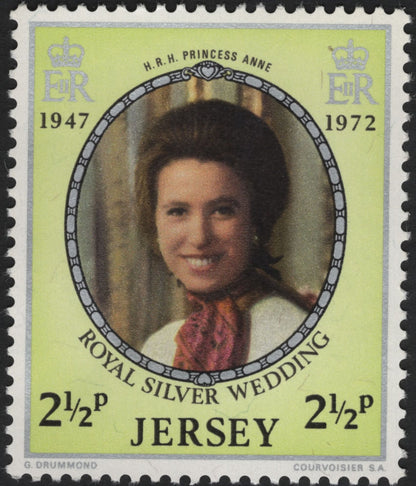 SCG10951 - Jersey 1972 Royal Silver Wedding – Princess Anne & Prince Charles Stamp Pair