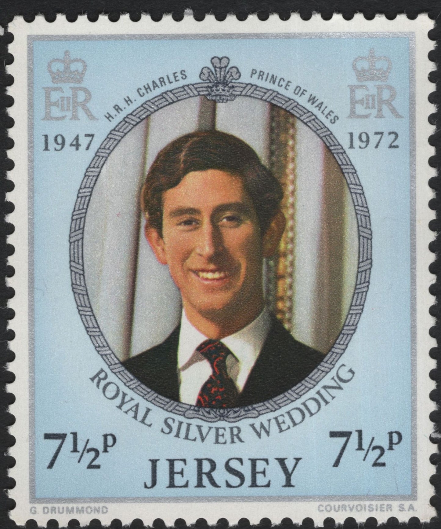SCG10951 - Jersey 1972 Royal Silver Wedding – Princess Anne & Prince Charles Stamp Pair