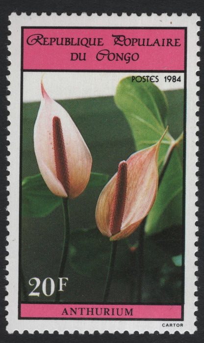 SCG10967 - Congo (People’s Republic) 1984 – Tropical Flowers Set (Anthurium, Hibiscus & Allamanda)