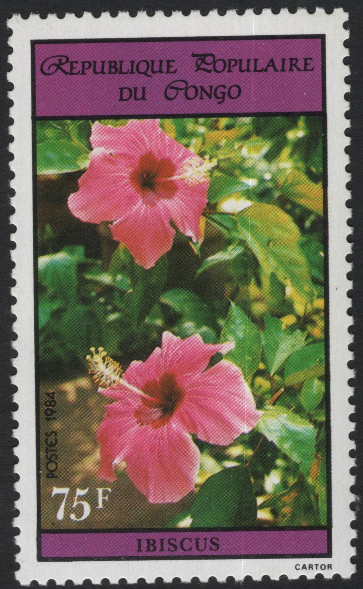 SCG10967 - Congo (People’s Republic) 1984 – Tropical Flowers Set (Anthurium, Hibiscus & Allamanda)