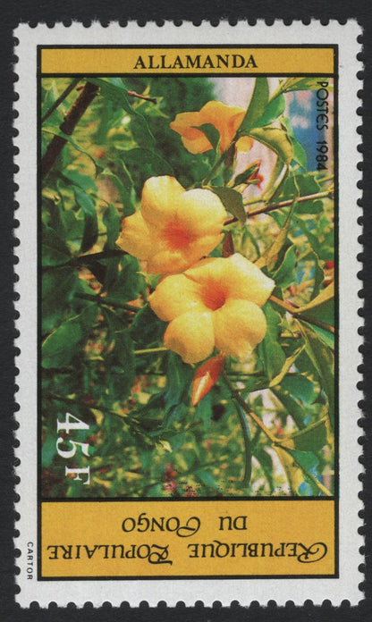SCG10967 - Congo (People’s Republic) 1984 – Tropical Flowers Set (Anthurium, Hibiscus & Allamanda)