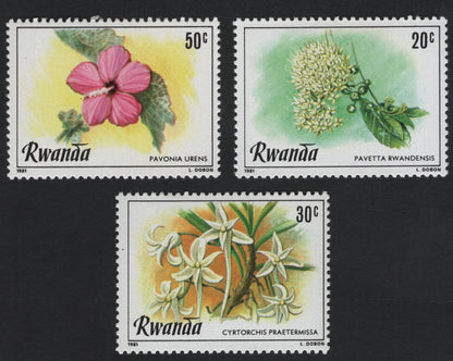 SCG10964 - Rwanda 1981 – Native Flora (Flowers & Orchids) Commemorative Stamp Set