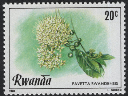 SCG10964 - Rwanda 1981 – Native Flora (Flowers & Orchids) Commemorative Stamp Set