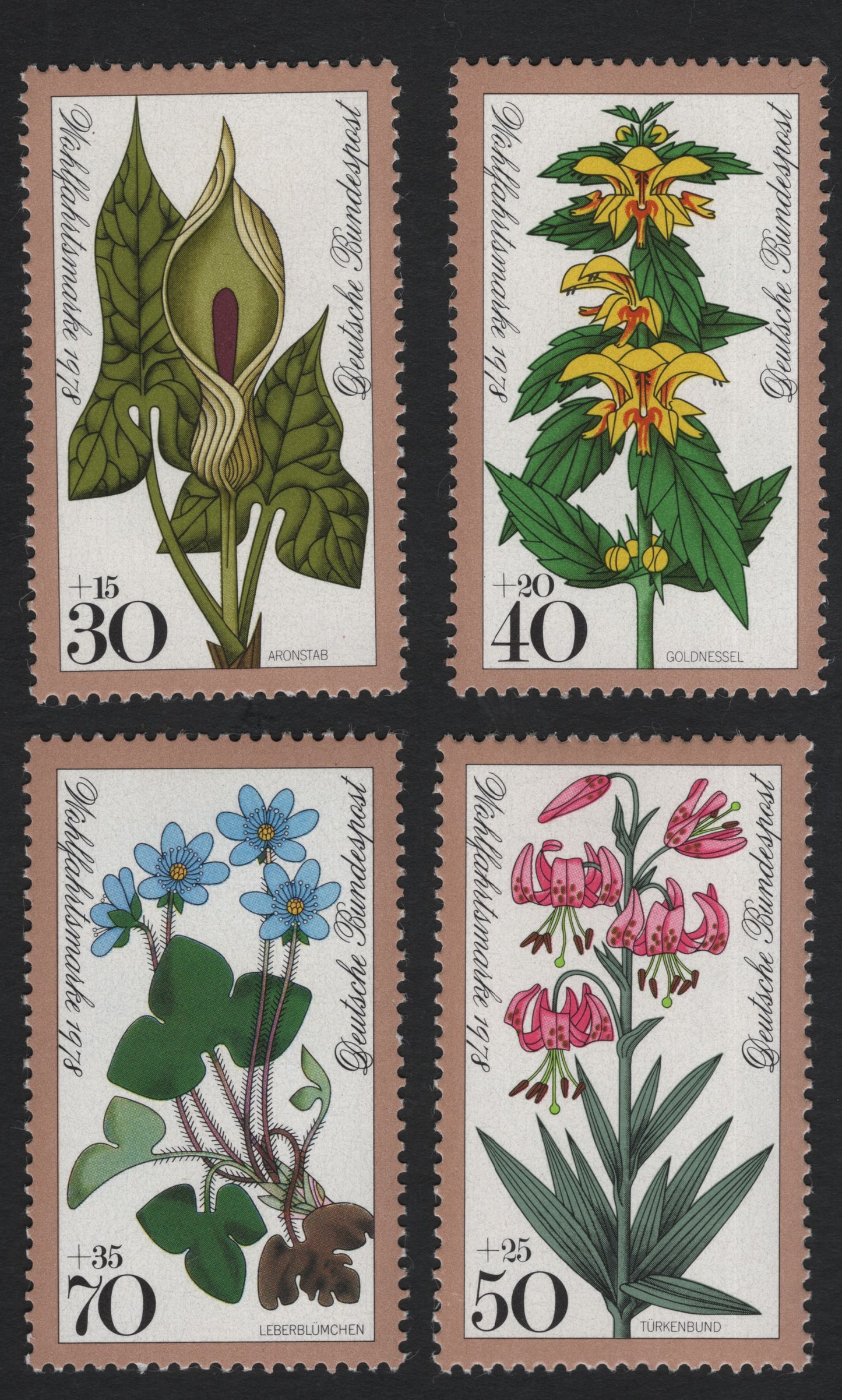 SCG10966 - Germany (Federal Republic) 1976 Wild Flowers Semi-Postal Set – Complete 4 Stamps