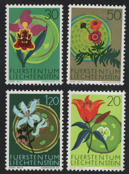 SCG10971 - Liechtenstein – Stylized Alpine Flowers Definitive Set (1960s)
