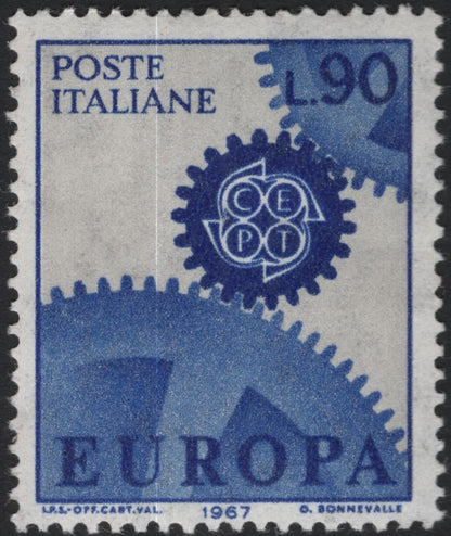 SCG10857 - Italy 1967 CEPT Europa “Gears of Cooperation” Pair