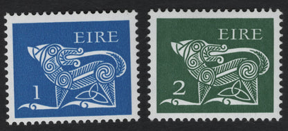 SCG10861 - Ireland Celtic Dog Definitives – 1p Blue & 2p Green (Éire)