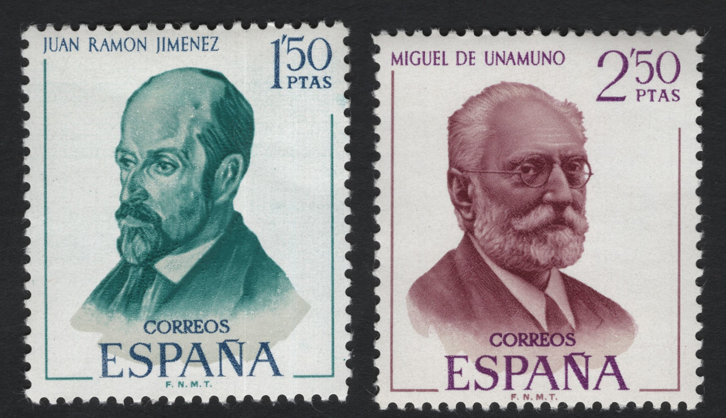 SCG10862 - Spain – Literary Figures Pair: Juan Ramón Jiménez & Miguel de Unamuno