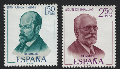 SCG10862 - Spain – Literary Figures Pair: Juan Ramón Jiménez & Miguel de Unamuno